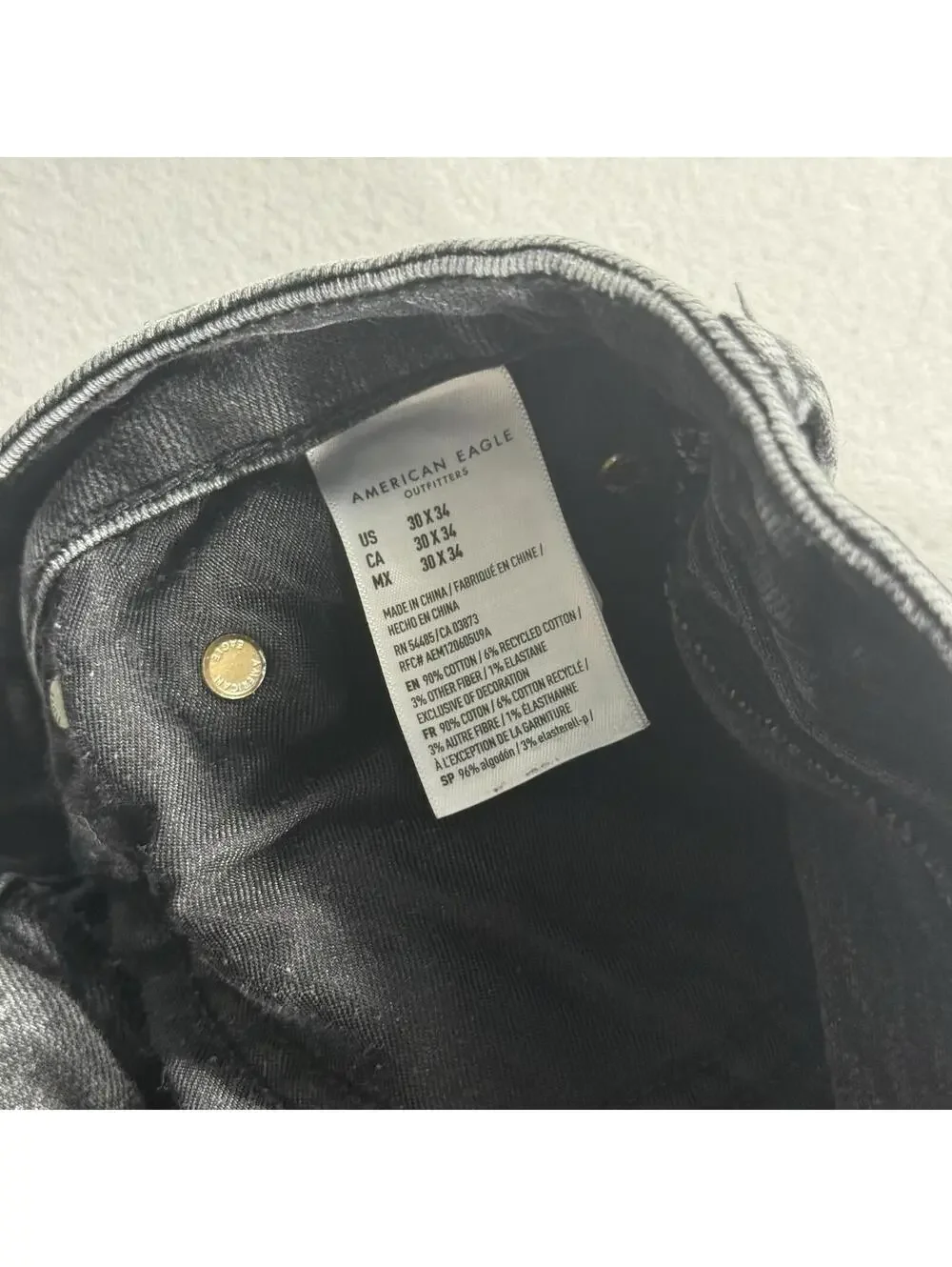 American Eagle‎ AirFlex+ Black Slim Straight Jeans Men’s 30x34 Stretch